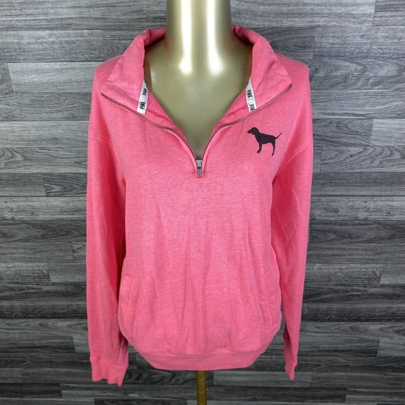 PINK VICTORIA'S SECRET Graphic Hot Pink Pullover Sweatshirt Women's Size Small - Picture 11 of 11